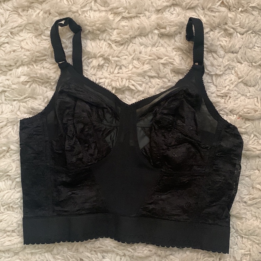 VINTAGE 80s 90s Black Lace Bustier